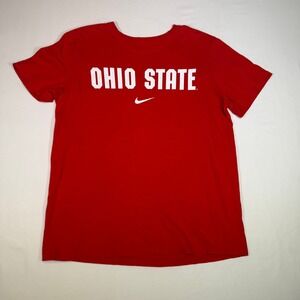 Ohio‎ State Buckeyes Nike Tee T-Shirt Mens Large Red Short Sleeve